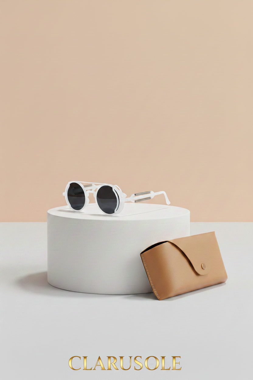 Lunettes blanches verres noirs